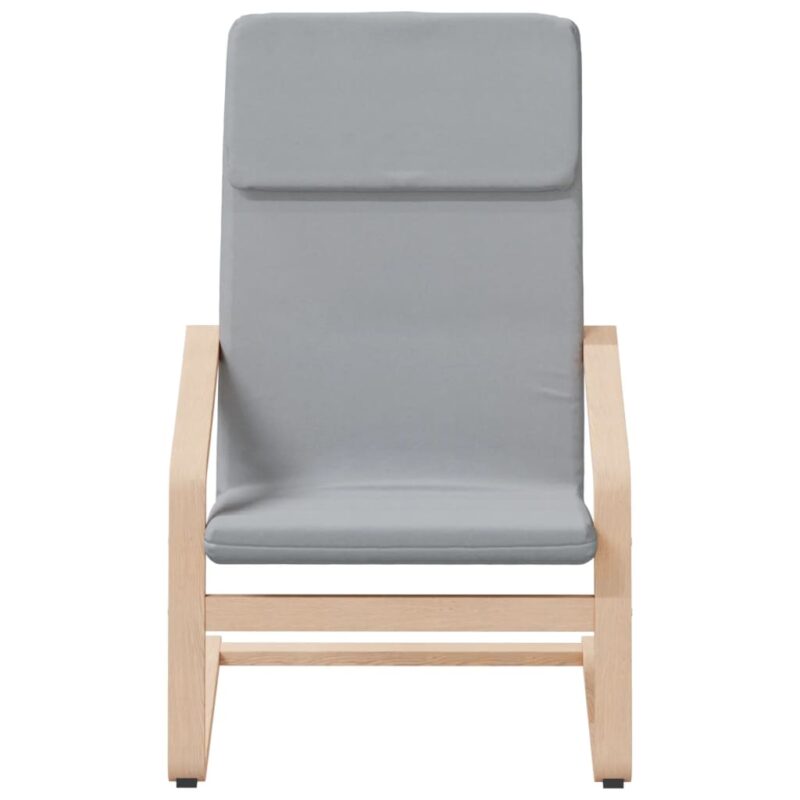 Stol za sproščanje s stolčkom za noge svetlo sivo blago