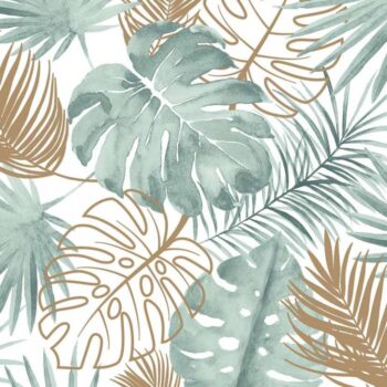 DUTCH WALLCOVERINGS Tapeta monstera listi zelena