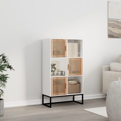 Visoka omara bela 70x35x125 cm inženirski les