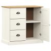 Komoda s predali VIGO 78x40x75 cm bela trdna borovina