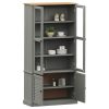 Steklena vitrina VIGO siva 85x35x170 cm trdna borovina