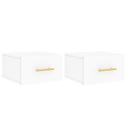 Stenska nočna omarica 2 kosa bela 35x35x20 cm