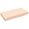 Stenska polica 60x30x6 cm neobdelana trdna hrastovina