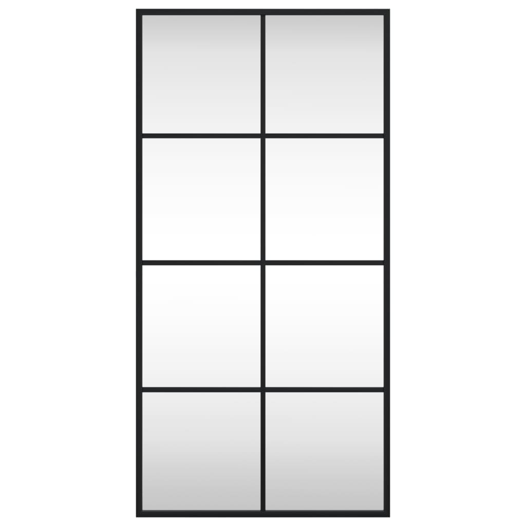 Stensko ogledalo črno 40x80 cm pravokotno železo