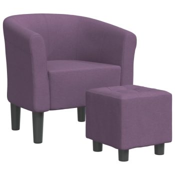 Fotelj s stolčkom za noge vijolično blago