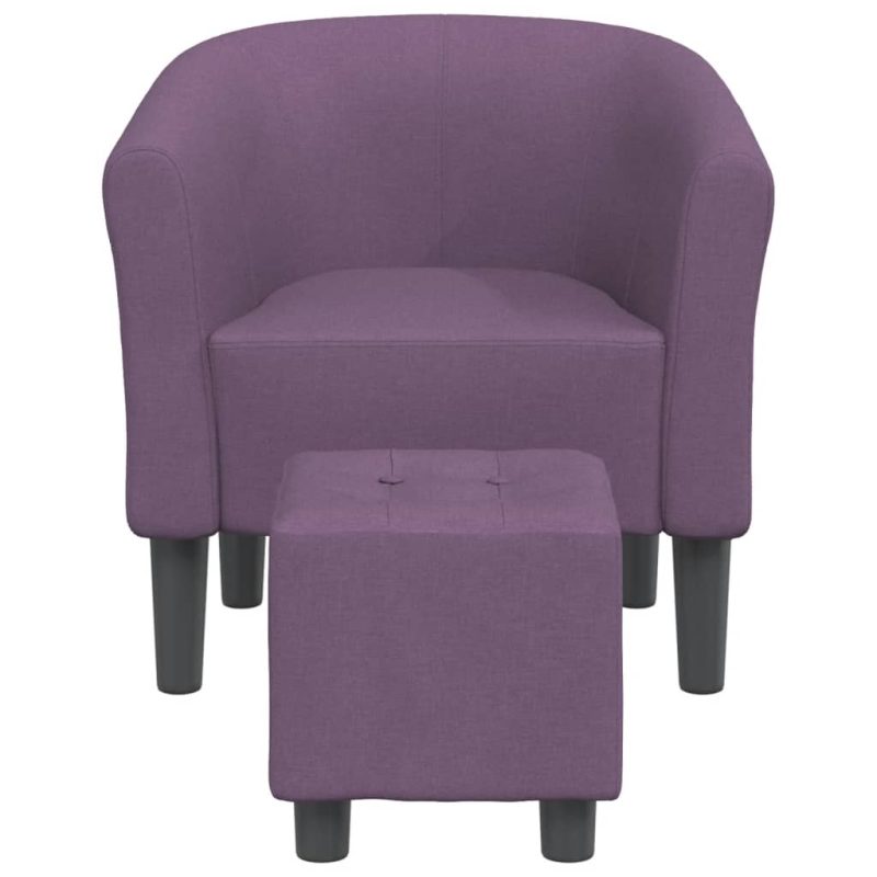 Fotelj s stolčkom za noge vijolično blago