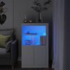 Stranska omarica z LED lučkami bel inženirski les