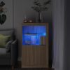 Stranska omarica z LED lučkami sonoma hrast inženirski les
