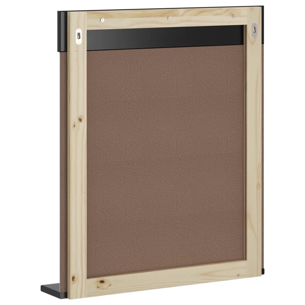 Kopalniško ogledalo s polico BERG črno 60x12x70 cm trden les