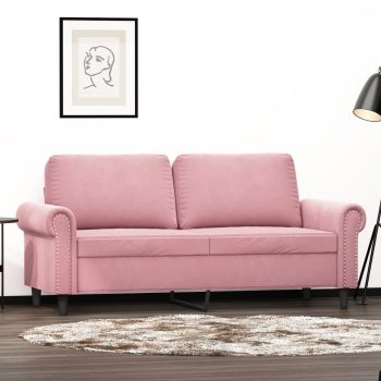 Kavč dvosed roza 140 cm žamet