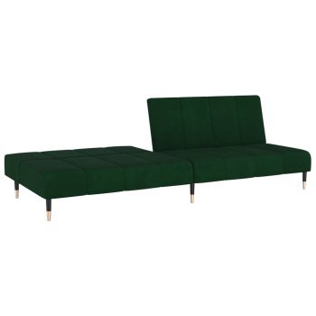 Kavč dvosed z ležiščem temno zelen žamet
