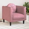 Fotelj z blazino roza žamet