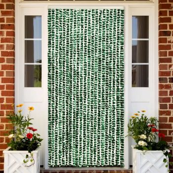 Zavesa proti mrčesu zelena in bela 56x200 cm šenilja