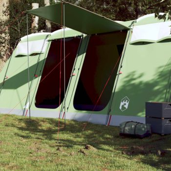 Družinski šotor za 10 oseb zelen vodoodporen