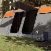 Šotor za kampiranje za 10 oseb siv in oranžen vodoodporen