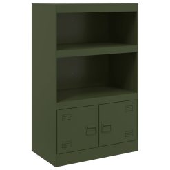 Komoda olivno zelena 67x39x107 cm jeklo