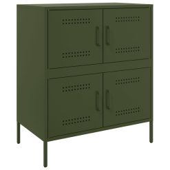 Komoda olivno zelena 68x39x79 cm jeklo