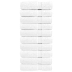 Premium brisače 10 kos bela 50x100 cm 600 g/m2 100 % bombaž