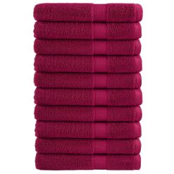 Premium brisače za savno 10 kos bordo 80x200 cm 600 g/m2 bombaž