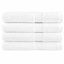 Premium brisače za savno 4 kosi bela 80x200 cm 600 gsm bombaž
