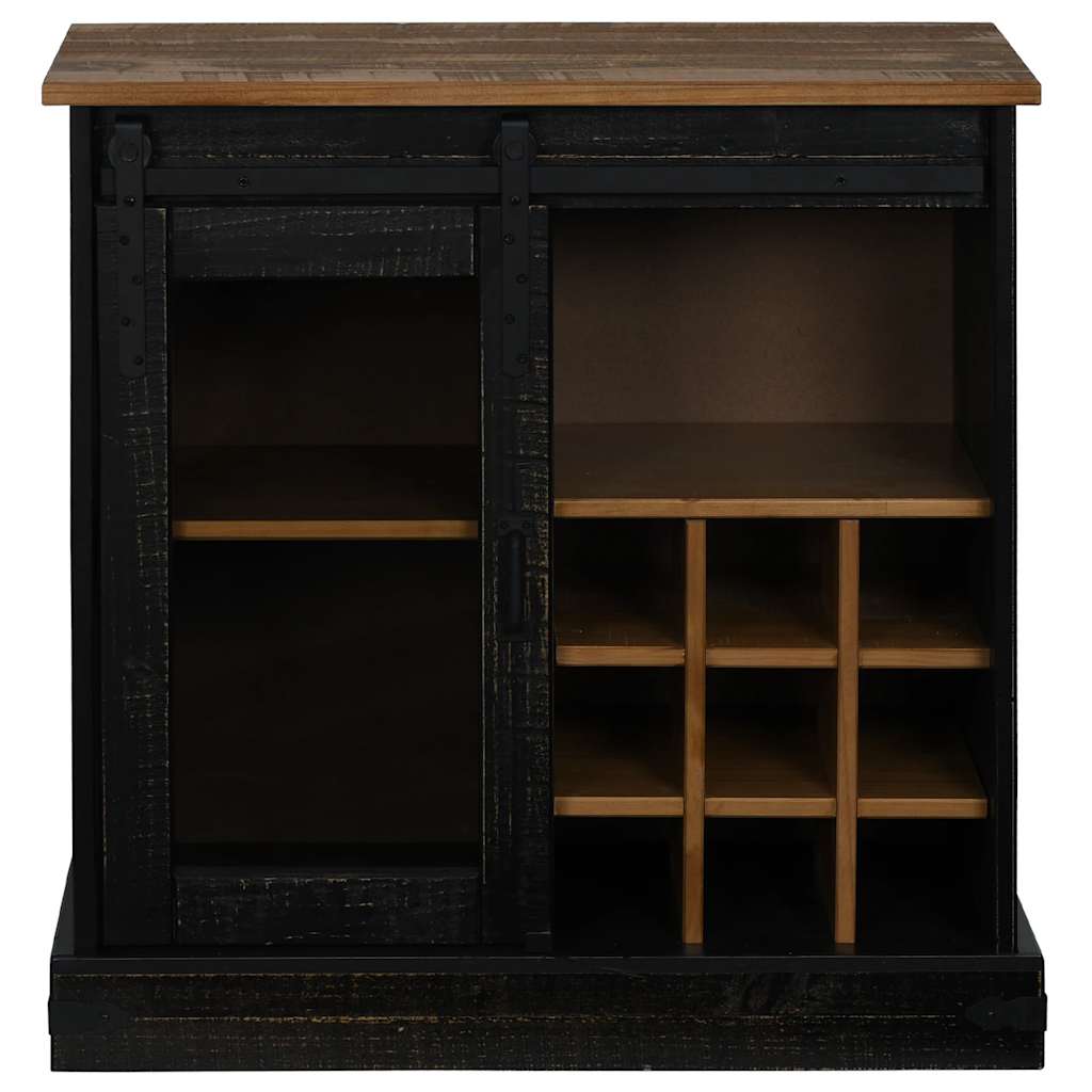 Bivak HALDEN z drsnimi vrati črna 80x40x80 cm masivni les