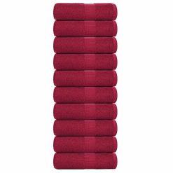 Brisače 10 kos bordo 30x30 cm 360 g/m² 100% bombaž