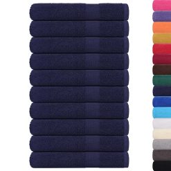 Brisače 10 kos modra 100x200 cm 360 g/m² 100% bombaž