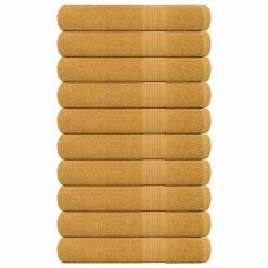 Brisače 10 kos zlata 100x200 cm 360 g/m² 100% bombaž