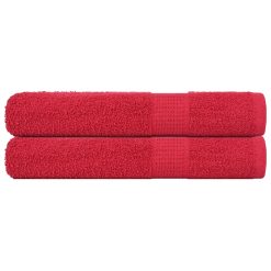Brisače 2 kos rdeča 100x200 cm 360 g/m² 100% bombaž