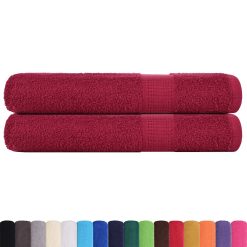 Brisače za savno 2 kos bordo 80x200 cm 360 g/m² 100% bombaž