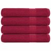 Brisače za savno 4 kos bordo 80x200 cm 360 g/m² 100% bombaž