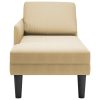 Chaise Lounge z blazino Svetlo zelena siva Corduroy tkanina