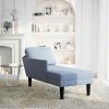 Chaise Lounge z blazino Temno modro Corduroy tkanina
