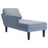 Chaise Lounge z blazino Temno modro Corduroy tkanina