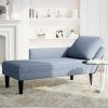 Chaise Lounge z blazino Temno modro Corduroy tkanina