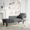 Chaise Lounge z blazino Temno siva Corduroy tkanina