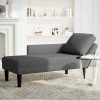 Chaise Lounge z blazino Temno siva Corduroy tkanina