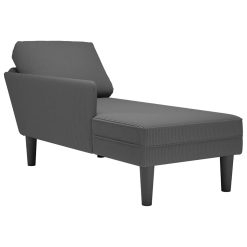 Chaise Lounge z blazino Temno siva Corduroy tkanina