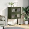 Highboard Olive Green 68x39x107 cm Jeklo