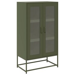 Highboard Olive Green 68x39x123 cm Jeklo