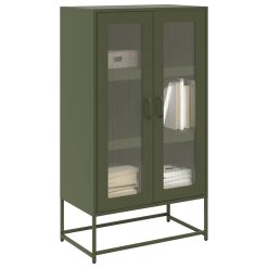 Highboard Olive Green 68x39x123 cm Jeklo