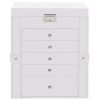 Jewellery Box 6-Layer z ogledalom zaklenljiv Bela
