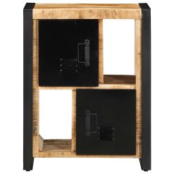 Komoda 55x35x70 cm trden robusten mangov les in kovina