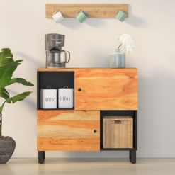 Komoda z 2 vrati 80x33x75 cm trden akacijev les