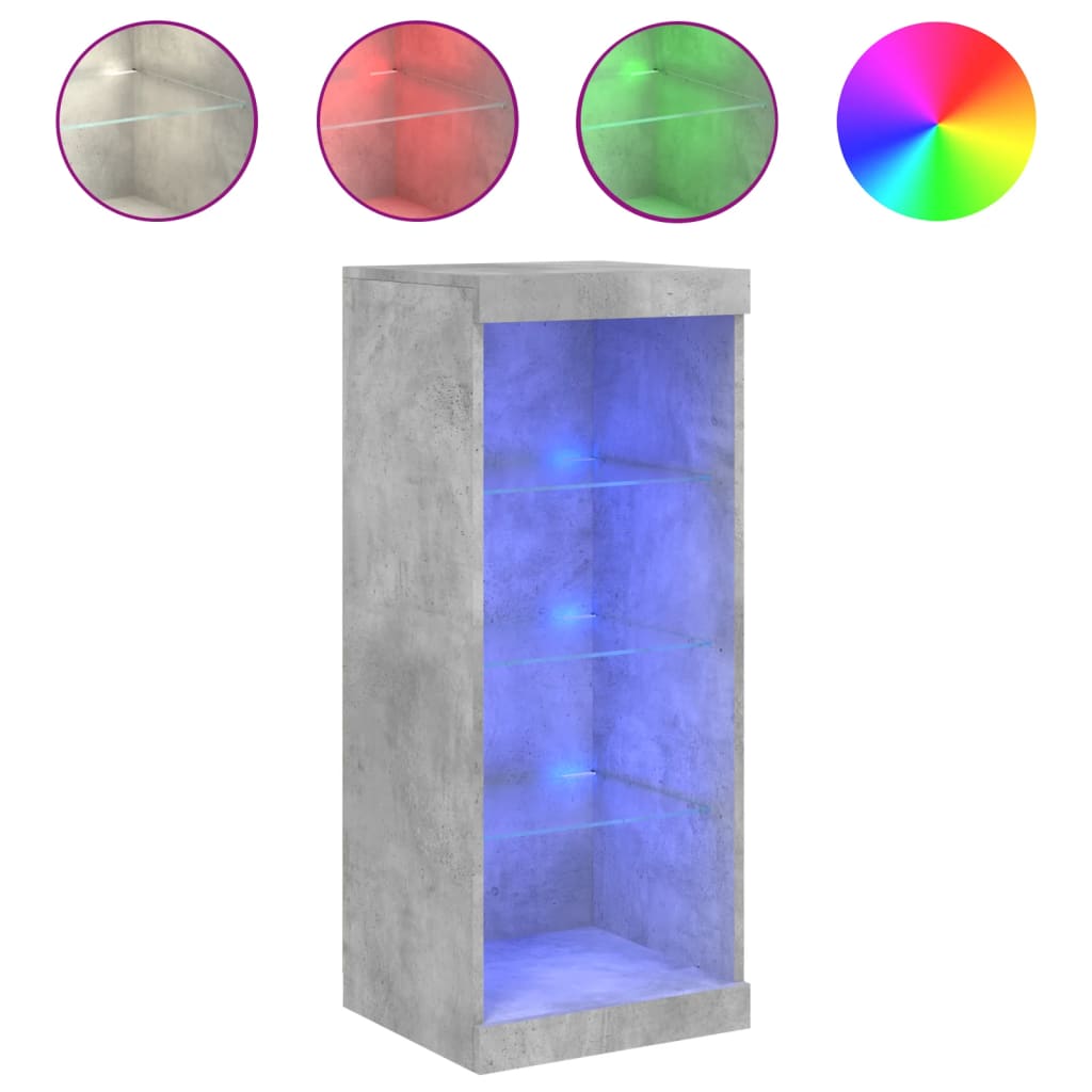 Komoda z LED lučkami betonsko siva 41x37x100 cm