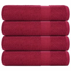 Kopalne brisače 4 kos bordo 100x150 cm 360 g/m² 100% bombaž