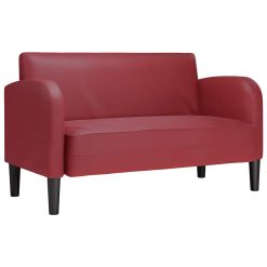 Loveseat kavč vinsko rdeča 110 cm umetno usnje