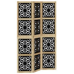 Paravan 3-delni rjav in črn trden les pavlovnije