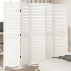 Paravan 5-delni bel trden les pavlovnije