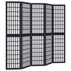 Paravan 5-delni črn trden les pavlovnije